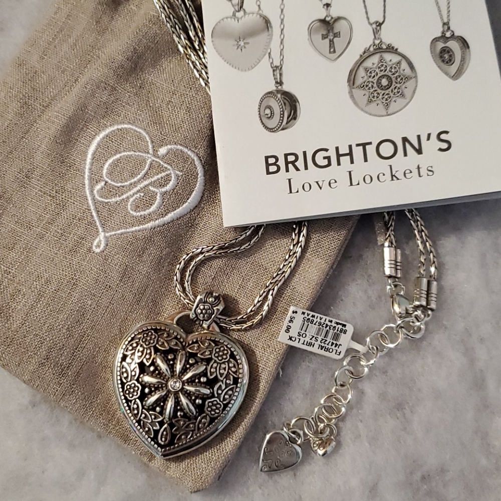 NWT Brighton Floral Heart Locket